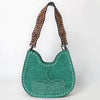 ADBG1720 American Darling Genuine Suede Hobo Bag Boot Stitched Tooled Leather Strap