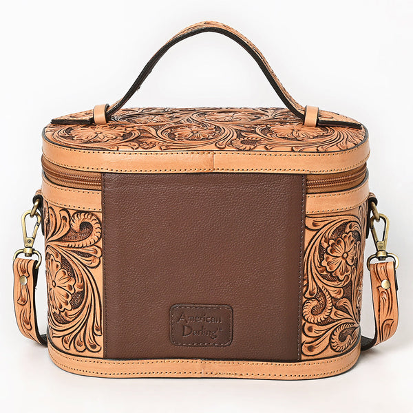 ADBGA779 American Darling Hand Tooled Floral Carved Genuine Leather Jewelry Case