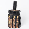 ADBGA783 American Darling Handcrafted Genuine Leather Jewelry Case Floral Carved