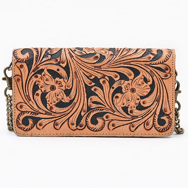 ADBGA787 American Darling Handcrafted Genuine Leather Organiser Bag Floral Carved