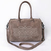 ADBG1585 American Darling Western Genuine Leather Duffel Bag with Genuine Suede Body & Boot-Stitched Detailing
