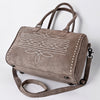 ADBG1585 American Darling Western Genuine Leather Duffel Bag with Genuine Suede Body & Boot-Stitched Detailing