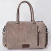 ADBG1585 American Darling Western Genuine Leather Duffel Bag with Genuine Suede Body & Boot-Stitched Detailing