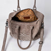 ADBG1585 American Darling Western Genuine Leather Duffel Bag with Genuine Suede Body & Boot-Stitched Detailing