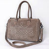 ADBG1585 American Darling Western Genuine Leather Duffel Bag with Genuine Suede Body & Boot-Stitched Detailing