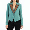 ADBZ061 American Darling Cowgirl Fabric Jacket with Harness Leather Trim