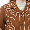 ADJKT063 Women Western Style Embroidered Woolen Jacket with Button Front