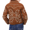 ADJKT063 Women Western Style Embroidered Woolen Jacket with Button Front