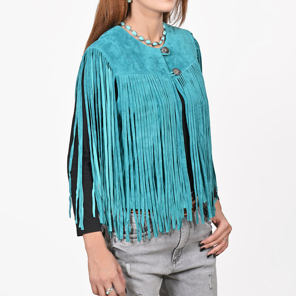 ADJKT065 American Darling Western Leather Fringe Boho Vest