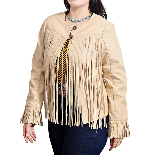 ADJKT067 Genuine Leather Women Shirt Jacket Dress