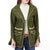 ADJKT069 Women's Olive Green Western Wool Blazer with Embroidered Arrow Pockets