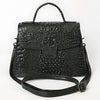 ADBG1728 American Darling Western Messenger Bag in Crocodile Embossed Full Grain Leather