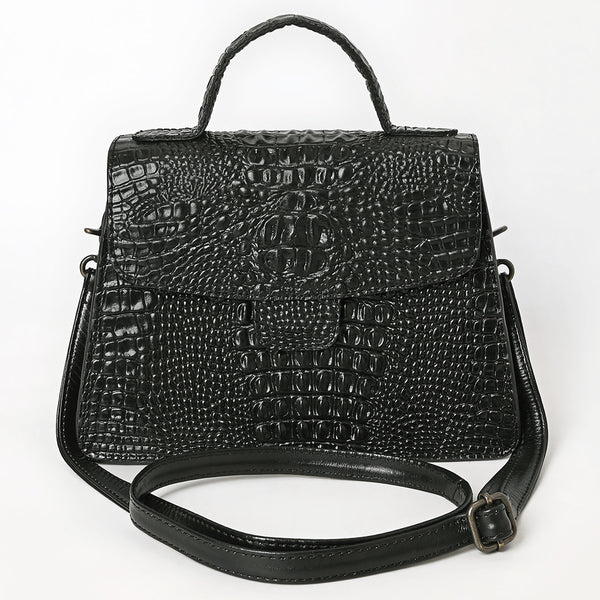 ADBG1728 American Darling Western Messenger Bag in Crocodile Embossed Full Grain Leather
