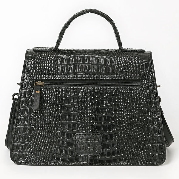 ADBG1728 American Darling Western Messenger Bag in Crocodile Embossed Full Grain Leather