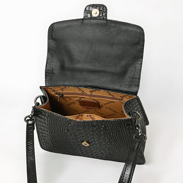 ADBG1728 American Darling Western Messenger Bag in Crocodile Embossed Full Grain Leather