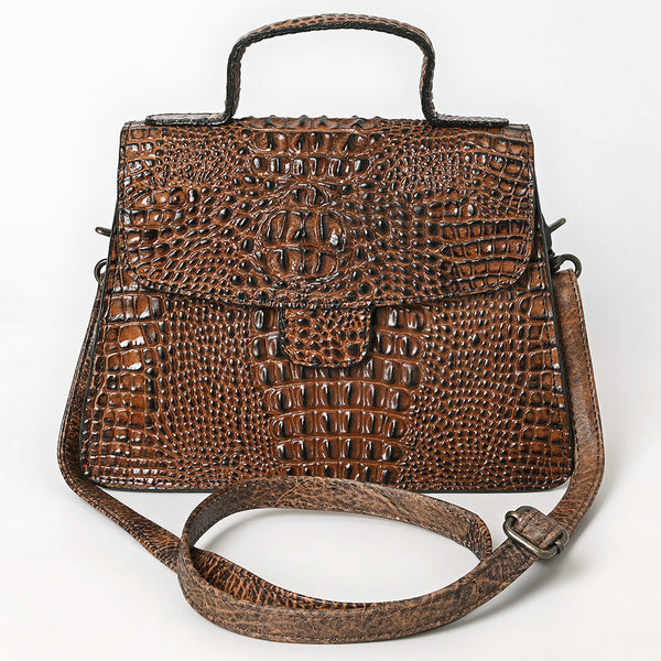 ADBG1729 American Darling Western Cross body Bag in Crocodile Embossed Full Grain Leather