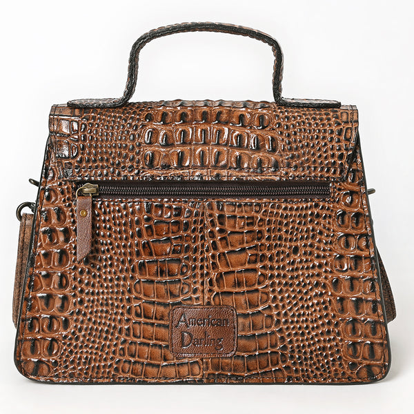 ADBG1729 American Darling Western Cross body Bag in Crocodile Embossed Full Grain Leather