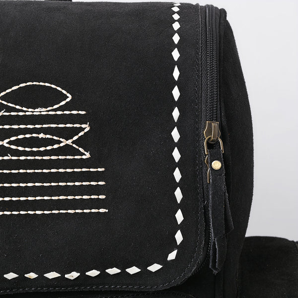 ADBGA795 American Darling Handcrafted Genuine Suede Leather Backpack Boot Stitched
