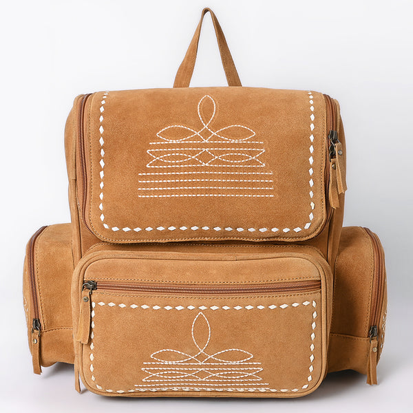ADBGA795 American Darling Handcrafted Genuine Suede Leather Backpack Boot Stitched