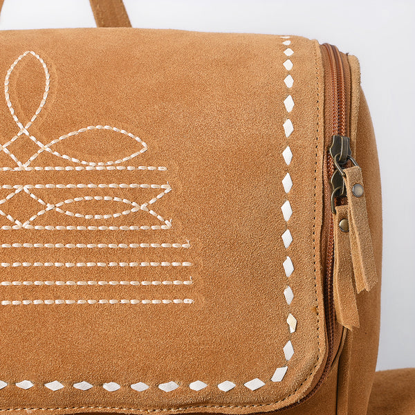 ADBGA795 American Darling Handcrafted Genuine Suede Leather Backpack Boot Stitched