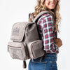 ADBGA795 American Darling Handcrafted Genuine Suede Leather Backpack Boot Stitched