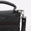 ADBGZ1032 Black Quilted Leather Mini Jewelry Case with Top Handle