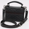 ADBGZ1032 Black Quilted Leather Mini Jewelry Case with Top Handle