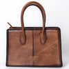 ADBGM696 Western Handbag - Quilted Genuine Leather Structured Tote with Whipstitch Trim