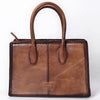 ADBGM696 Western Handbag - Quilted Genuine Leather Structured Tote with Whipstitch Trim