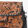 ADBG1734 American Darling Western Leather Small Cross body Bag with Hand Tooled Floral Carving