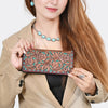 ADBG1741 American Darling Western Wallet Bag - Hand Tooled Floral Carved Leather with Buck Stitching