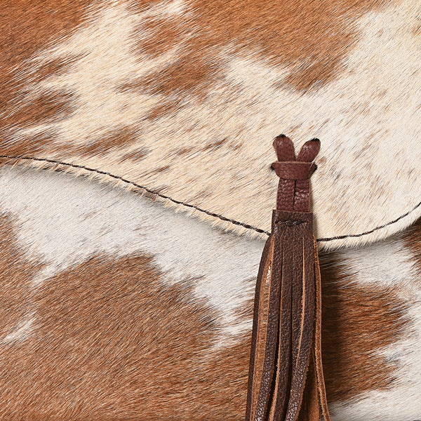 ADBG1747 American Darling Hair-On Cowhide Cross body Bag with Tassels and Genuine Leather