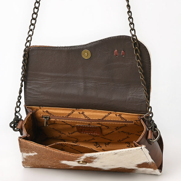 ADBG1747 American Darling Hair-On Cowhide Cross body Bag with Tassels and Genuine Leather