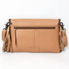 ADBGM720 Western Applique Fringe Clutch - Multicolor Desert Scene Crossbody Bag with Teepee & Cowboy Design