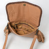 ADBGM720 Western Applique Fringe Clutch - Multicolor Desert Scene Crossbody Bag with Teepee & Cowboy Design