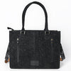 ADBG1753 American Darling Hand Tooled Floral Leather Tote Bag with Damascus Accents and Fringes
