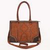ADBG1755 American Darling Western Genuine Suede Tote Bag with Rivets Embossed Damascus Detailing