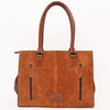 ADBG1755 American Darling Western Genuine Suede Tote Bag with Rivets Embossed Damascus Detailing