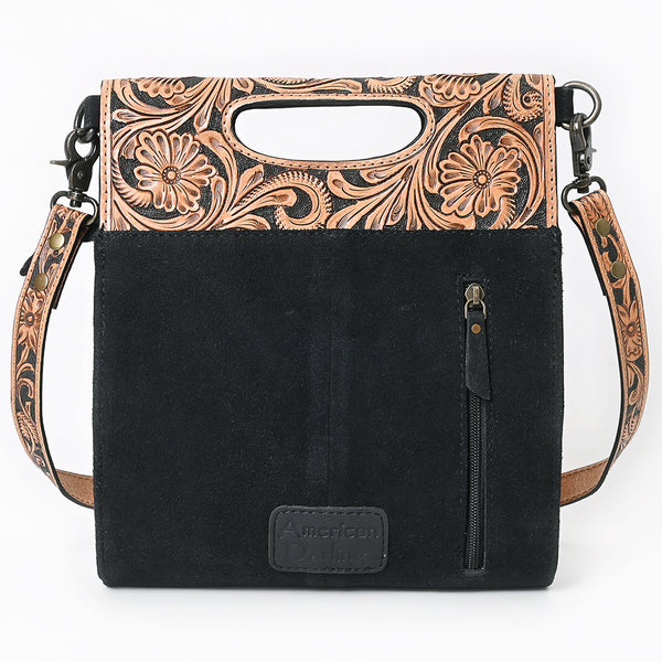 ADBG1759 American Darling Western Hand-Tooled Floral Clutch Bag in Genuine Suede Leather