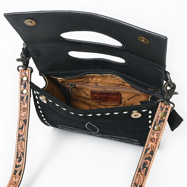 ADBG1759 American Darling Western Hand-Tooled Floral Clutch Bag in Genuine Suede Leather