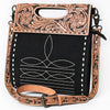 ADBG1759 American Darling Western Hand-Tooled Floral Clutch Bag in Genuine Suede Leather