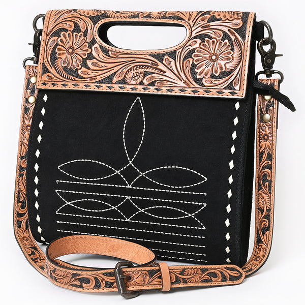 ADBG1759 American Darling Western Hand-Tooled Floral Clutch Bag in Genuine Suede Leather