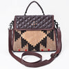 ADBG1760 American Darling Western Messenger Bag - Hand-Woven Saddle Blanket & Quilted Leather