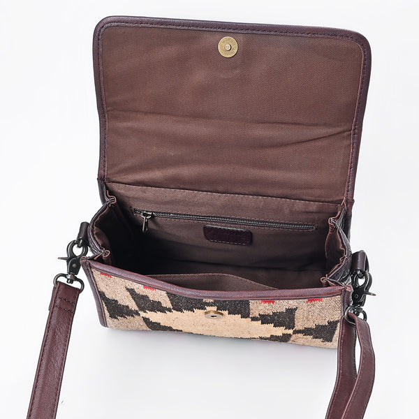 ADBG1760 American Darling Western Messenger Bag - Hand-Woven Saddle Blanket & Quilted Leather