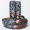 ADBLF351 Beautifully Hand Tooled Genuine American Leather Belt Men and Women