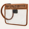 ADBG1762 American Darling Western Hand-Tooled Floral Wristlet Bag in Premium Leather