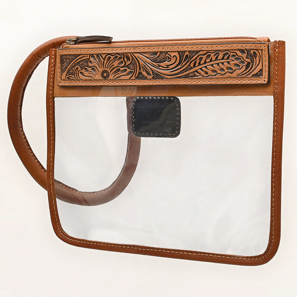 ADBG1762 American Darling Western Hand-Tooled Floral Wristlet Bag in Premium Leather