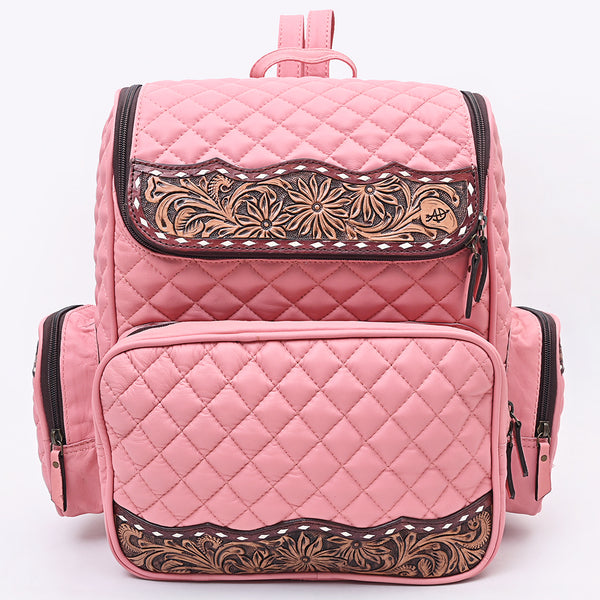 ADBG1674 American Darling Hand-Tooled Floral Western Leather Backpack Bag - Quilted Travel Purse