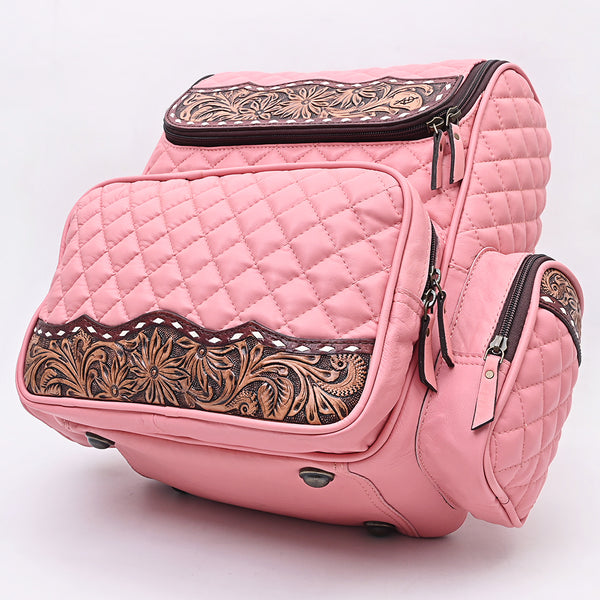 ADBG1674 American Darling Hand-Tooled Floral Western Leather Backpack Bag - Quilted Travel Purse