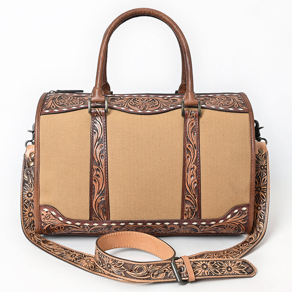 ADBG1765 American Darling Western Hand-Tooled Floral Duffel Bag in Premium Genuine Leather